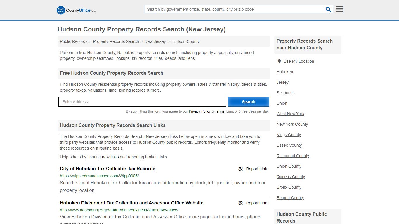 Hudson County Property Records Search (New Jersey) - County Office